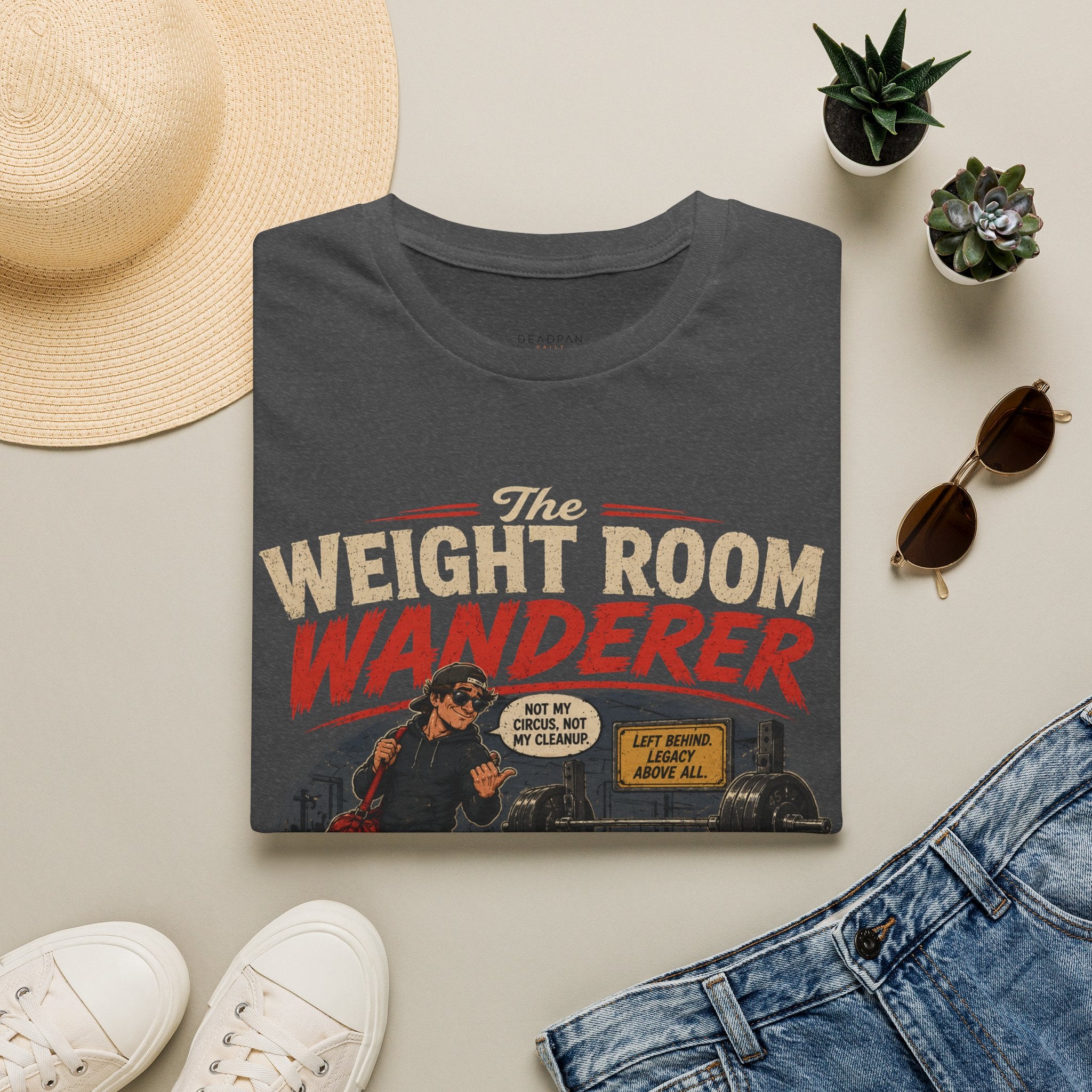 Weight Room Wanderer T-Shirt — Vintage Gym Humor Tee