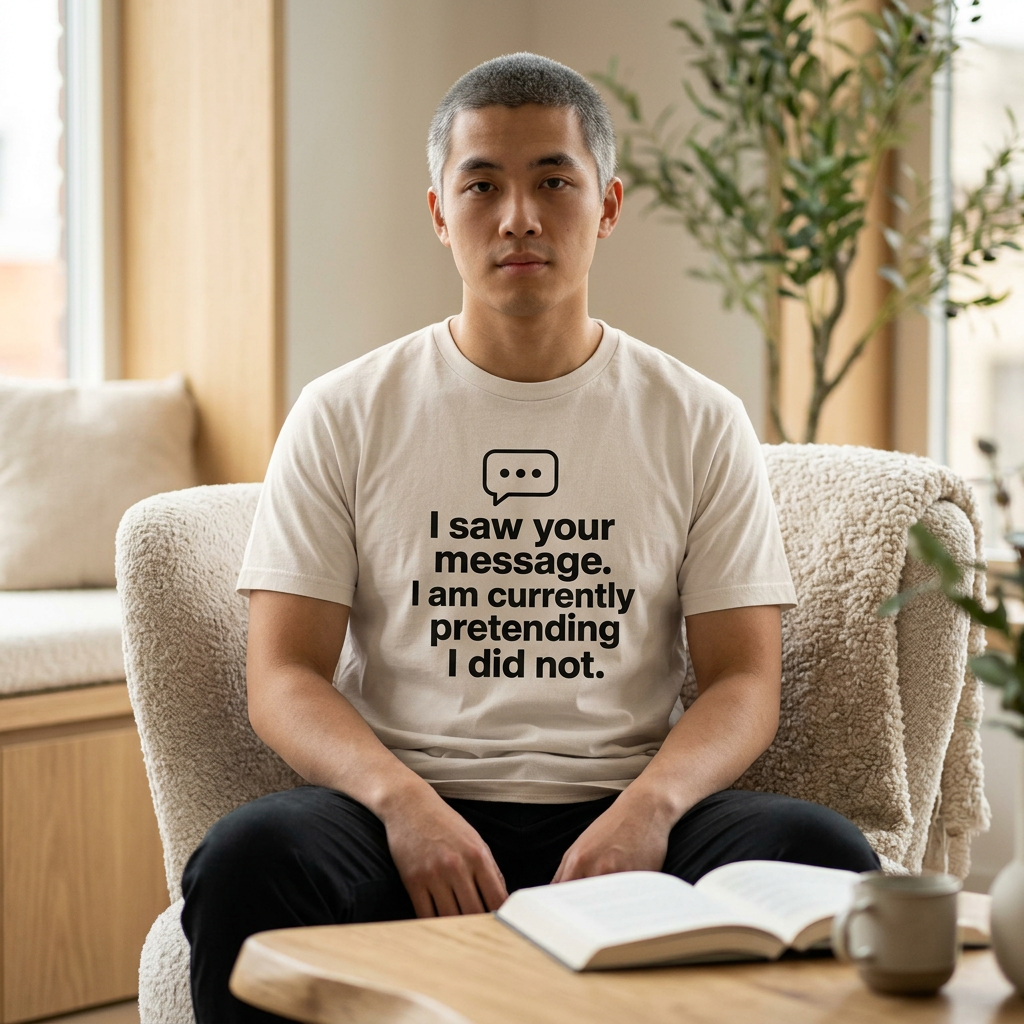 Funny Graphic Tee — "I saw your message. I am currently pretending I did not."