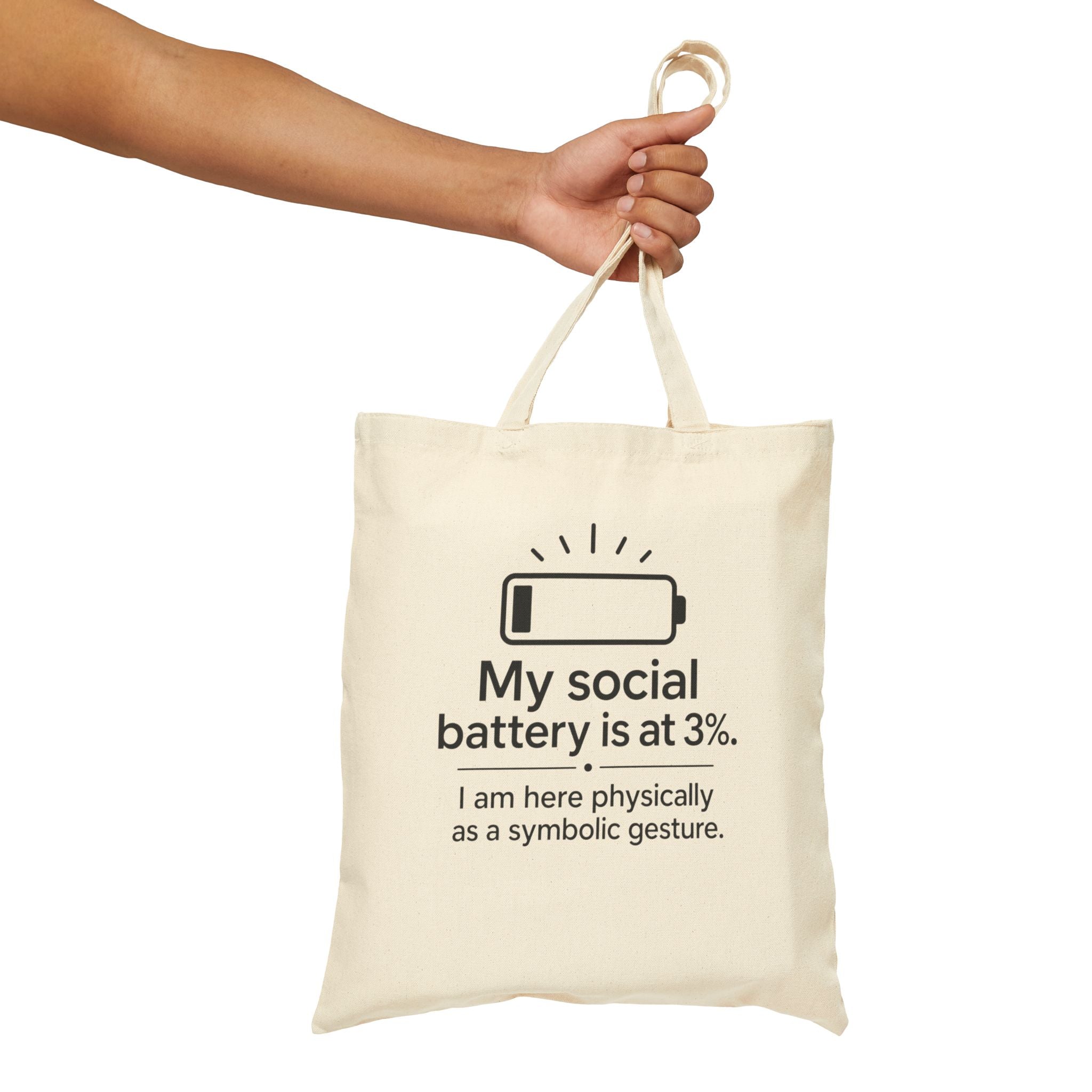 My Social Battery Cotton Canvas Tote Bag